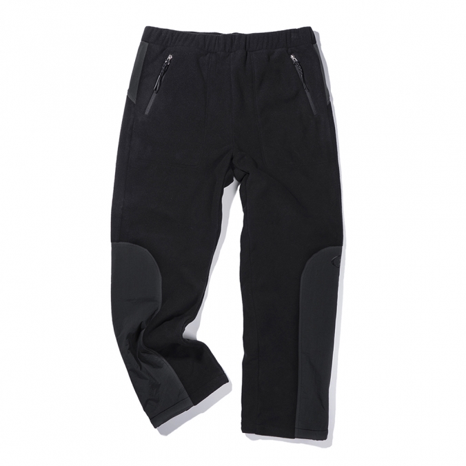 WOVEN PATCHED FLEECE PANTS BLACK