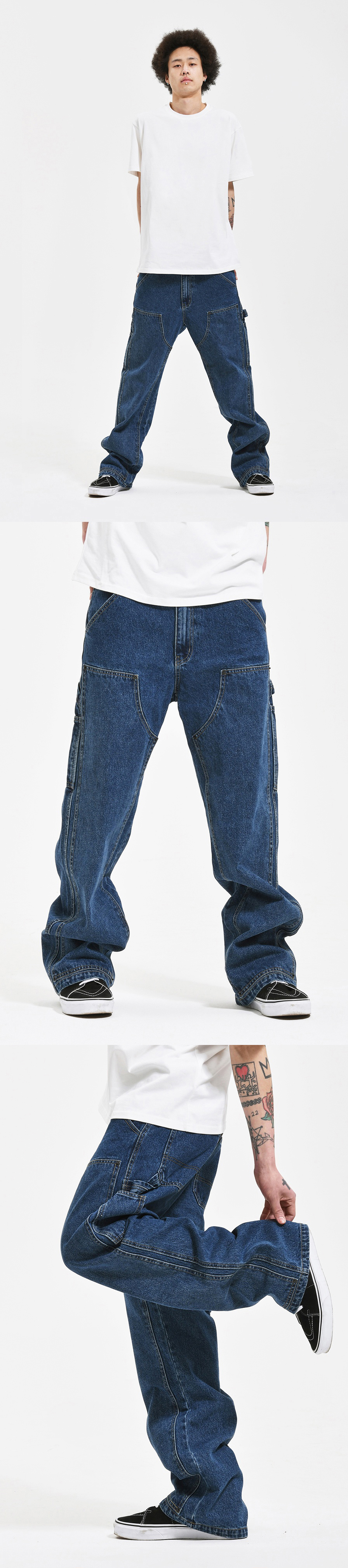 DOUBLE KNEE DENIM INDIGO