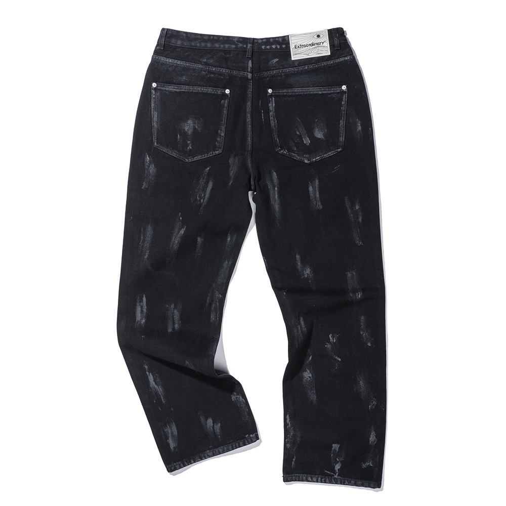 BRUSH PAINTING PANTS BLACK