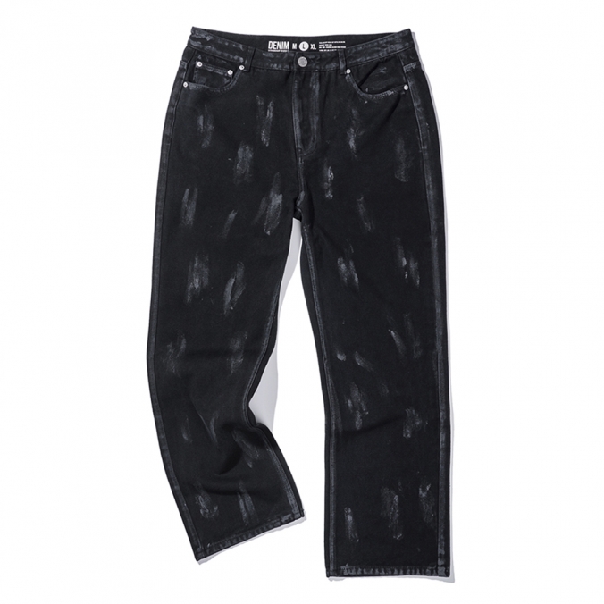 BRUSH PAINTING PANTS BLACK