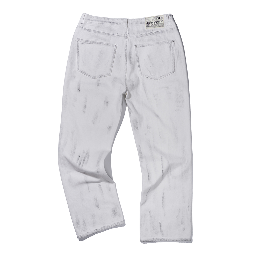 BRUSH PAINTING PANTS WHITE