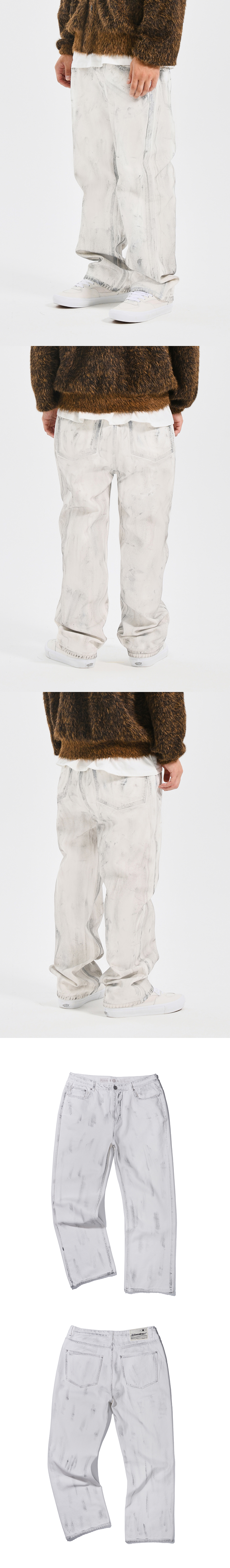 BRUSH PAINTING PANTS WHITE