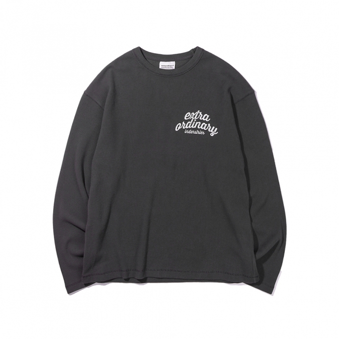 INDERSTRIES WAFFLE LONGSLEEVE CHARCOAL