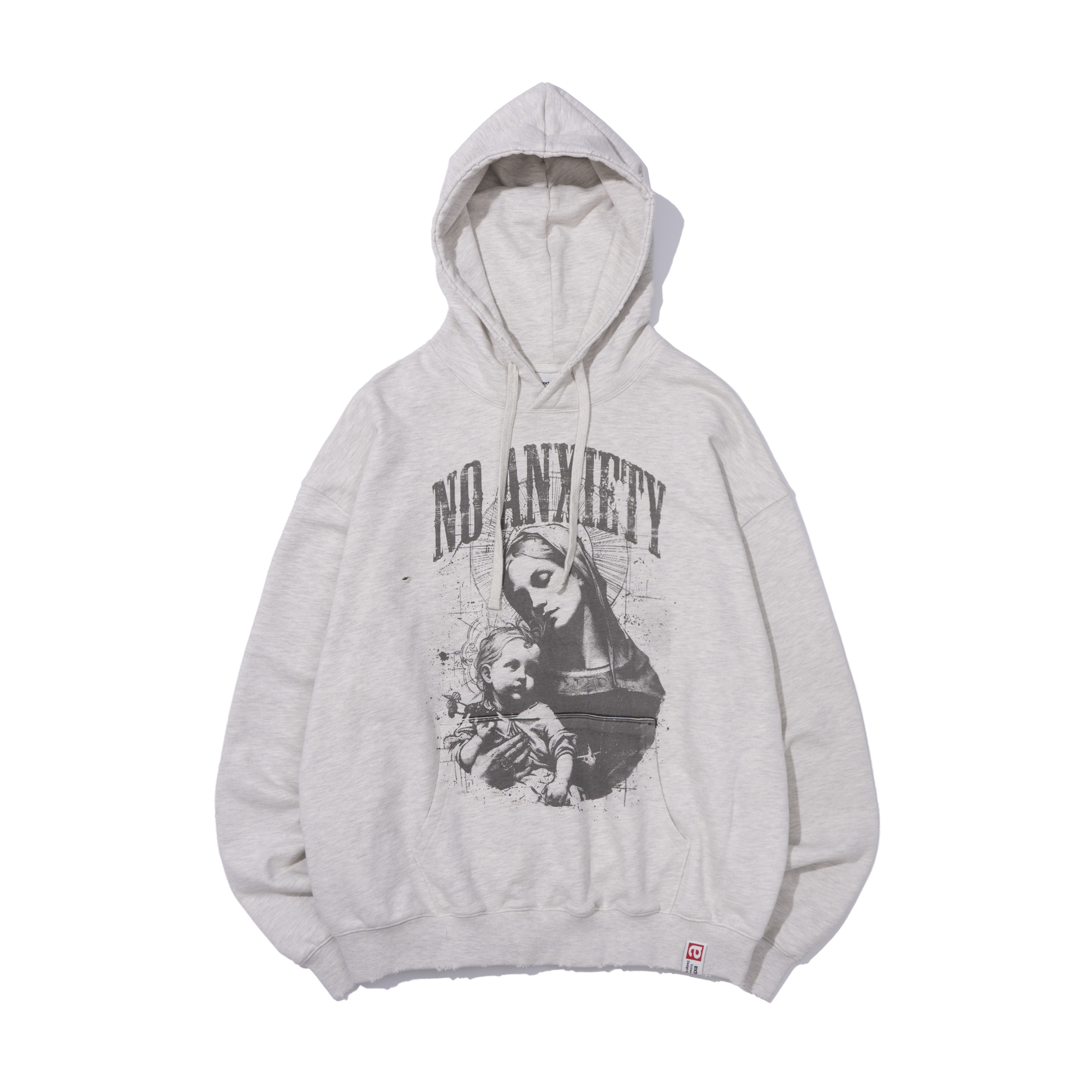 NO ANXIETY WASHED HOODIE  OATMEAL