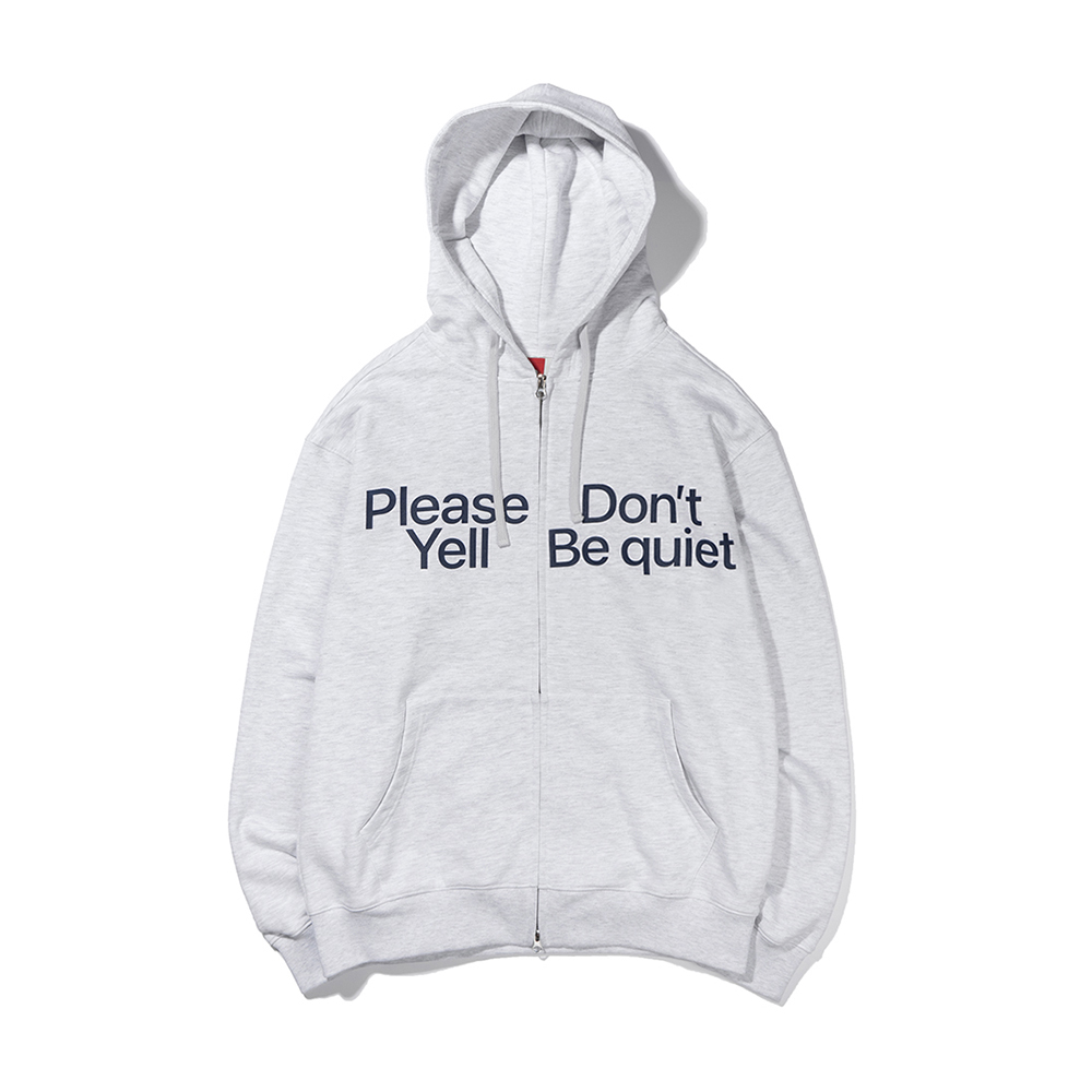 DOUBLE MEANING HOODIE  ZIP-UP GRAY