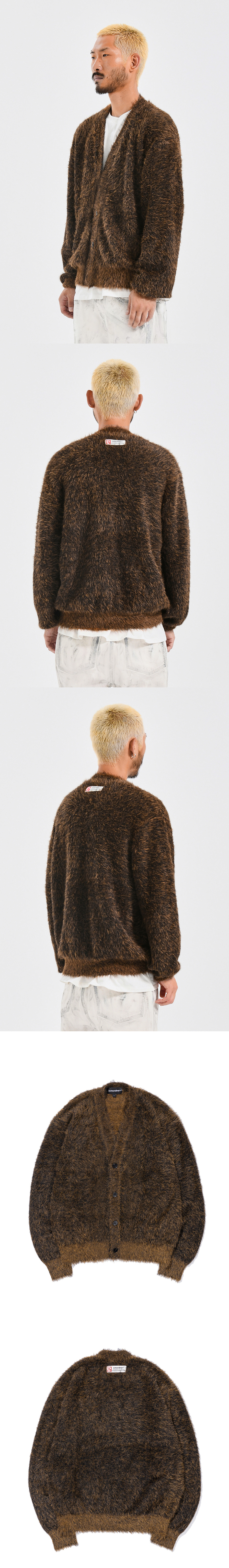 BLENDED FUR CARDIGAN BROWN