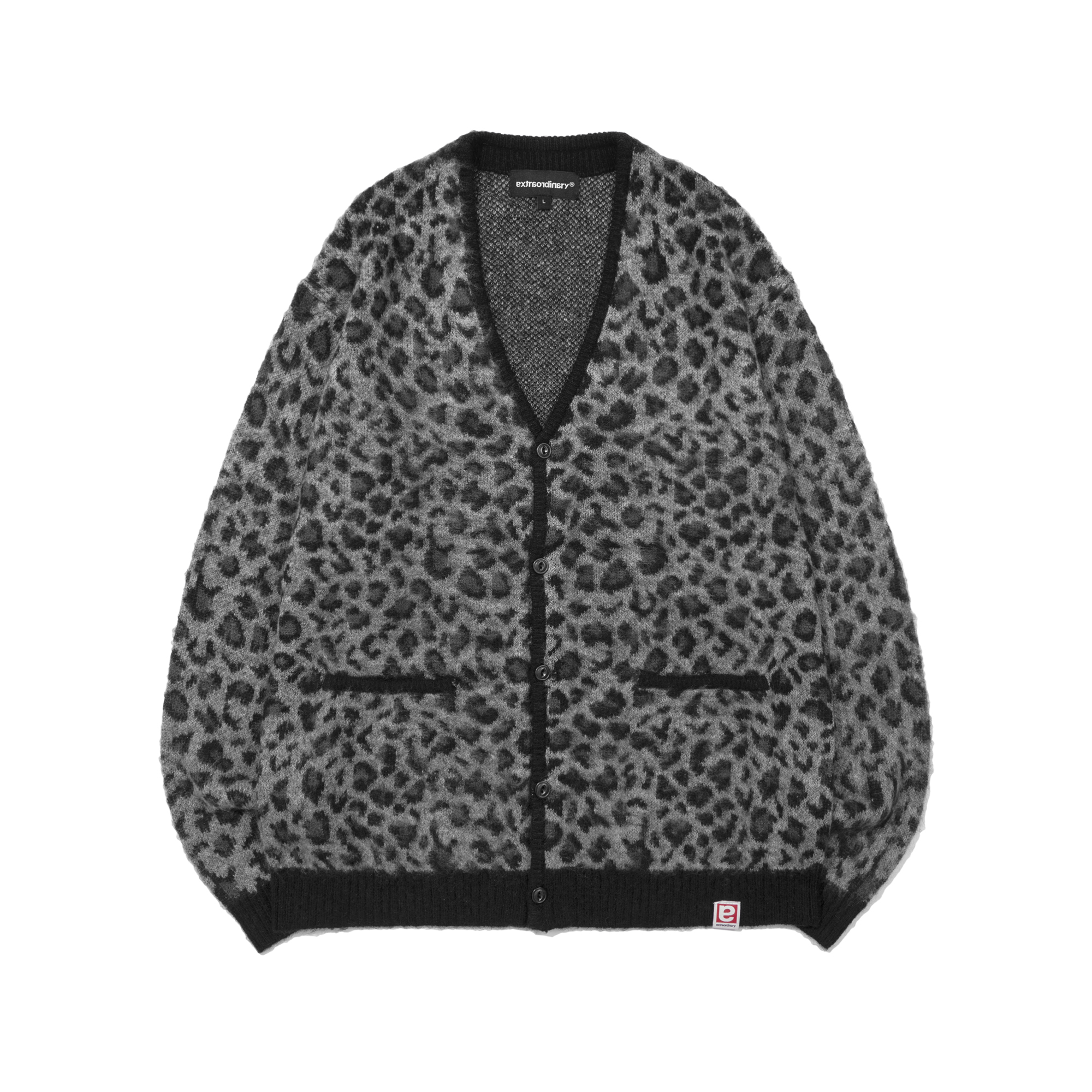 LEOPARD CARDIGAN GRAY