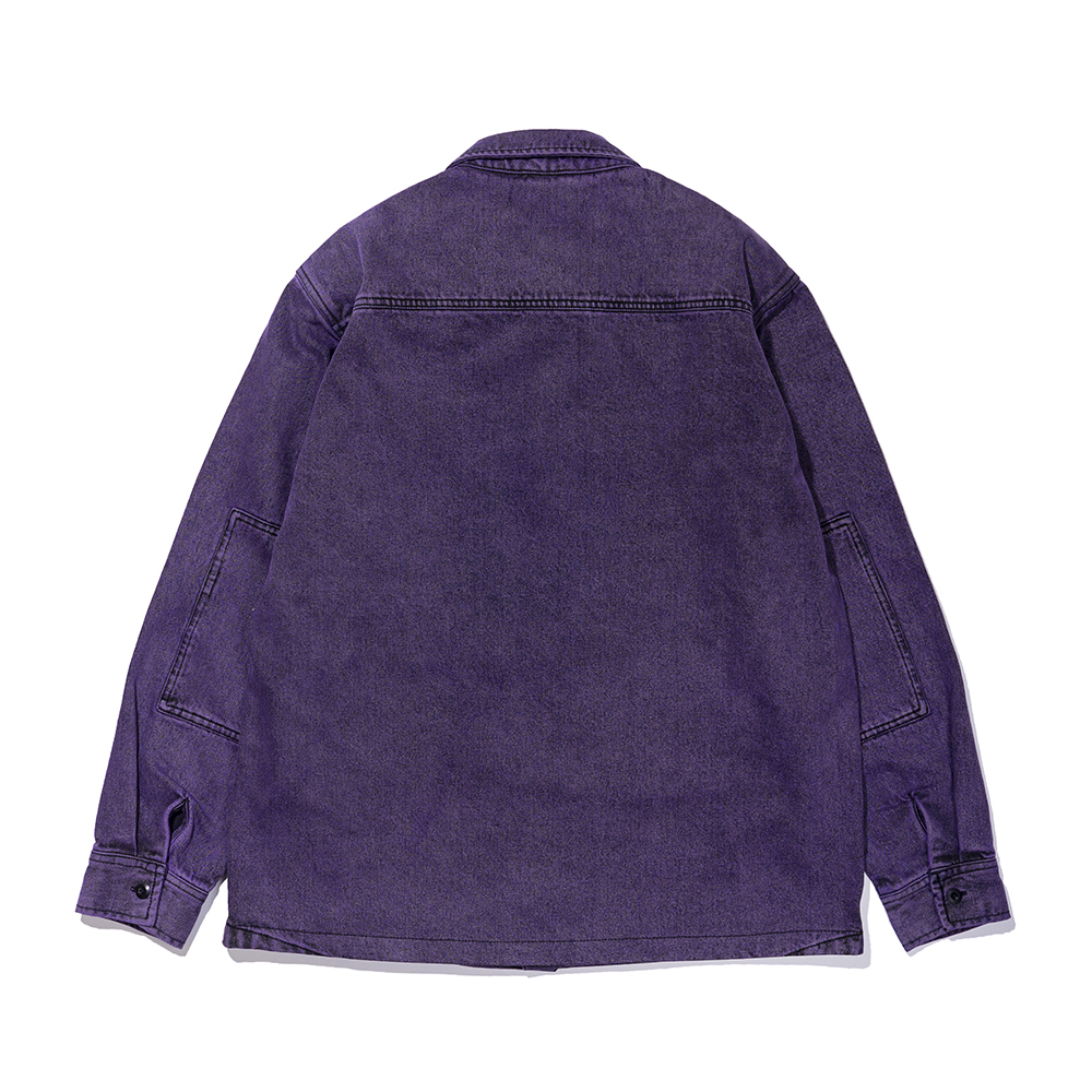 ACID WASHED POCKET SHIRT PURPLE