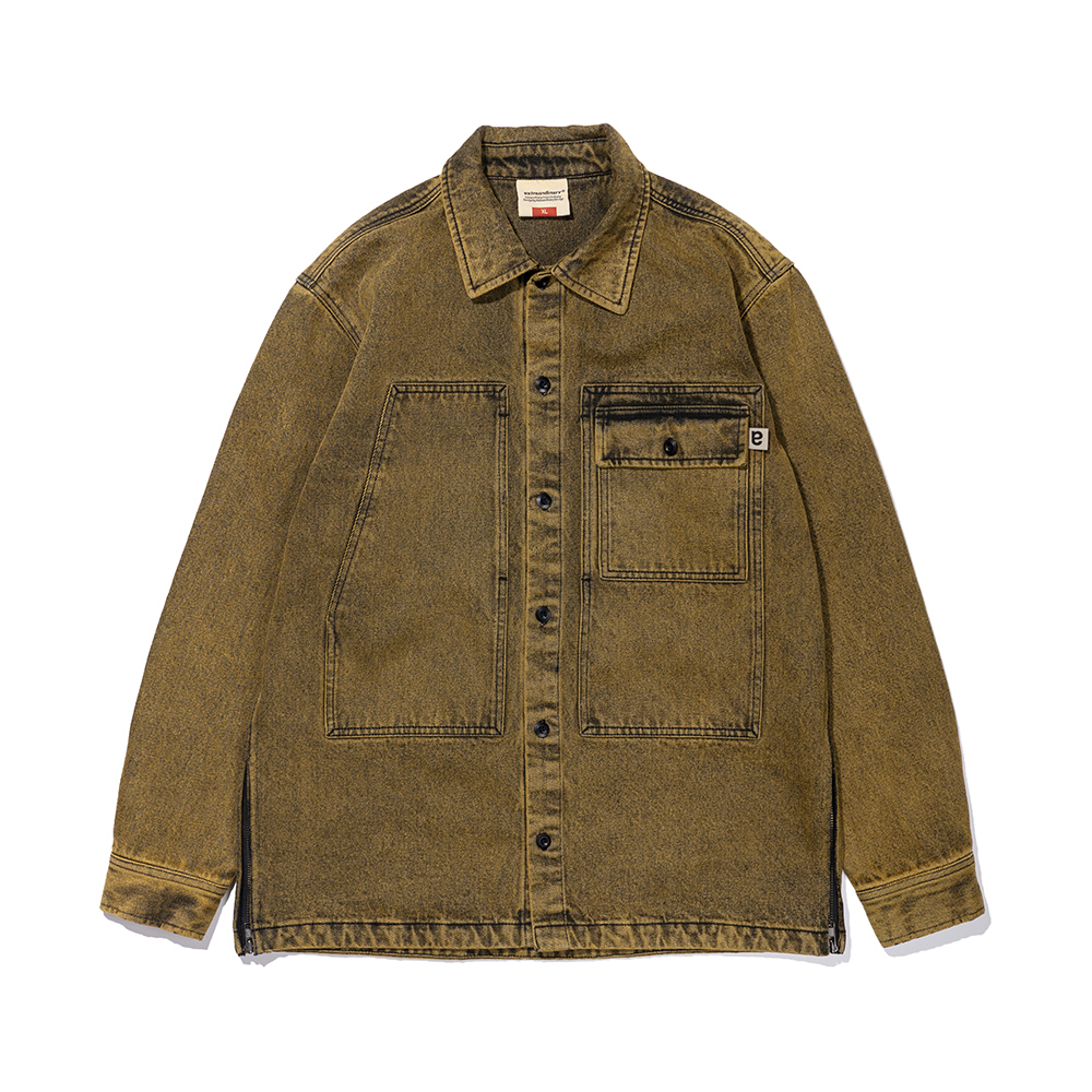 ACID WASHED POCKET SHIRT BEIGE