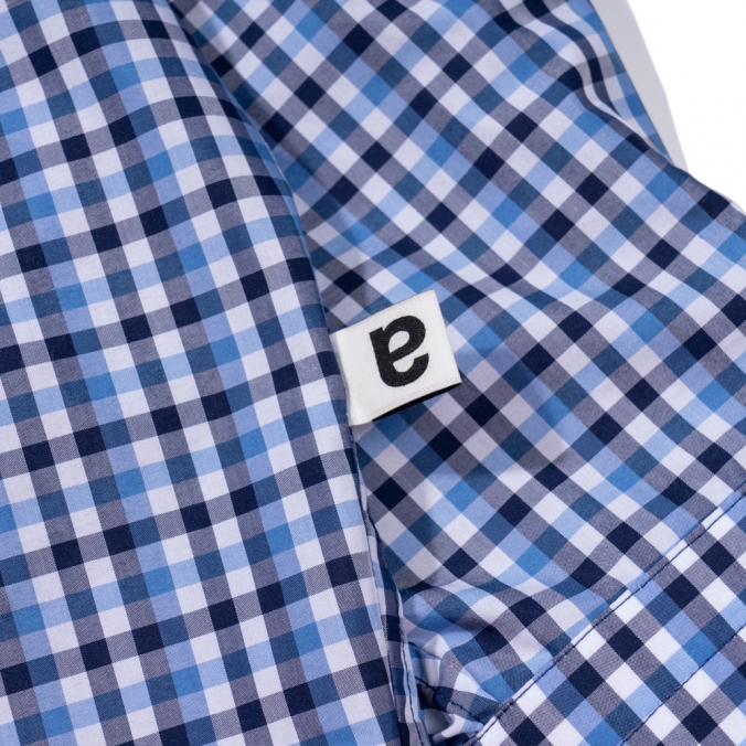 OVER FIT CHECK SHIRT BLUE