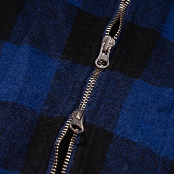 SHIRRING CHECK SHIRT BLUE