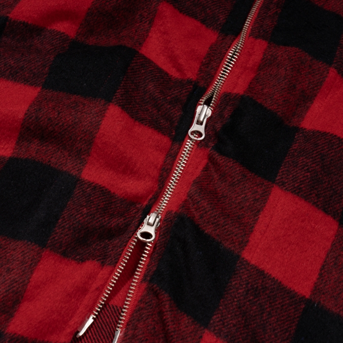 SHIRRING CHECK SHIRT RED