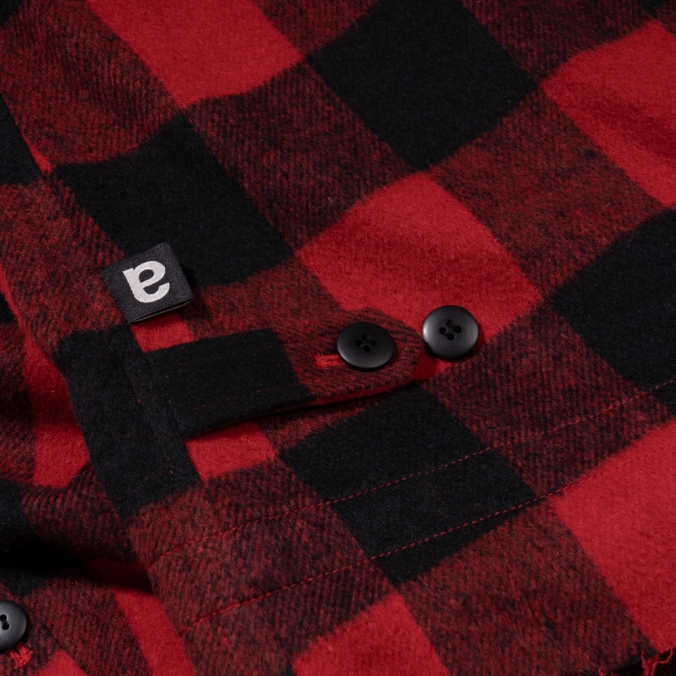 SHIRRING CHECK SHIRT RED