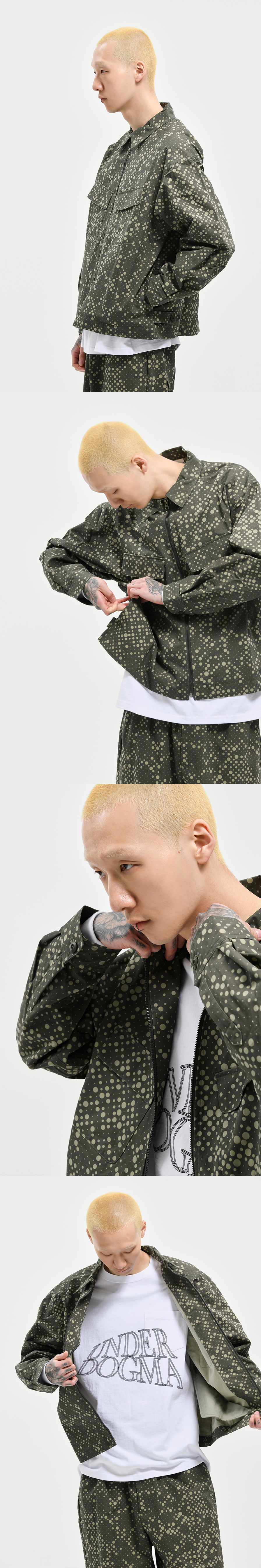 DOT PATTERN JACKET KHAKI