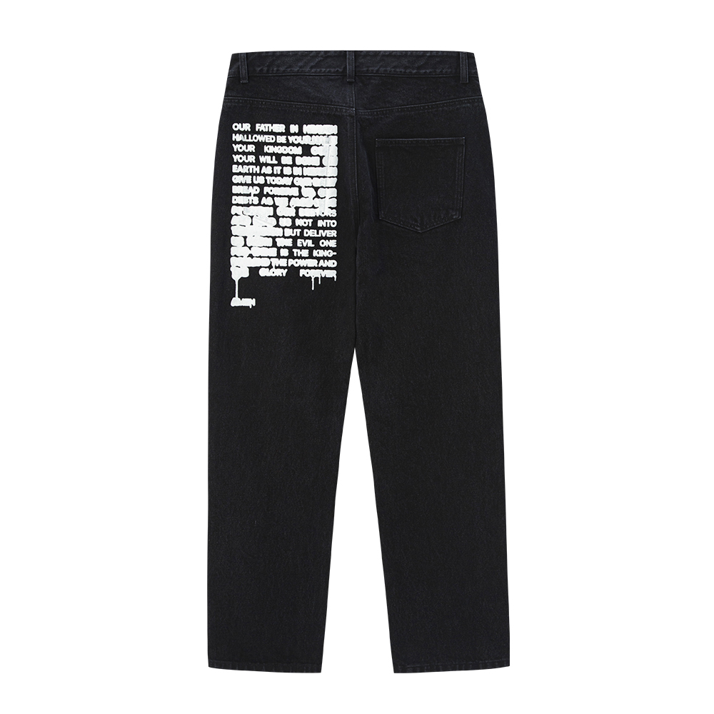 INSANE LETTERING DENIM   BLACK