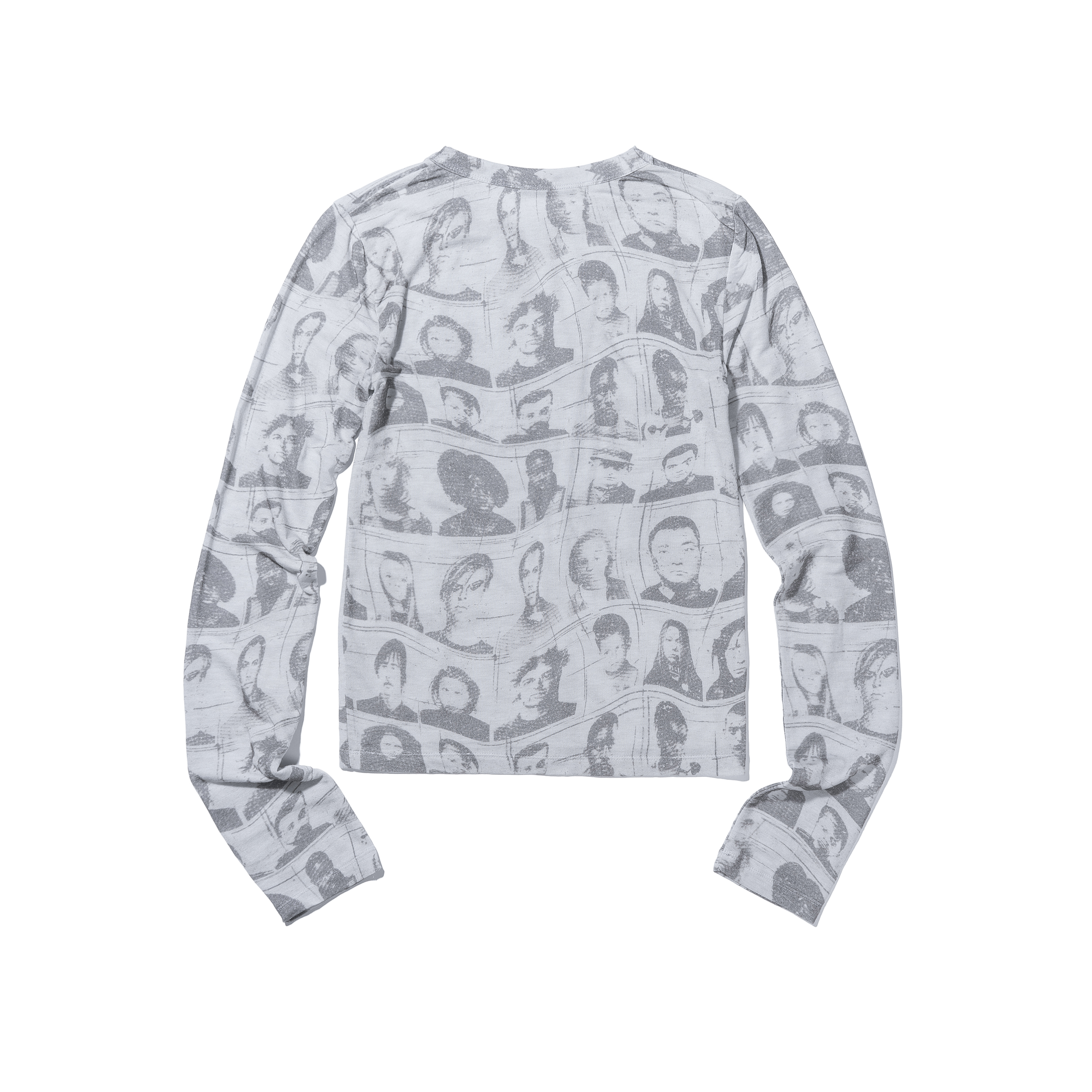 WOMEN PORTRAIT PRINTING LONG SLEEVE  L/GREY