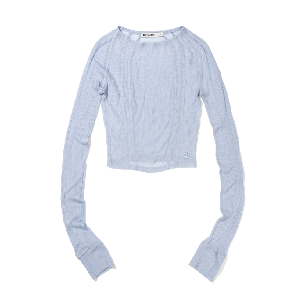 WOMEN LINE STICH LONG SLEEVE  BLUE