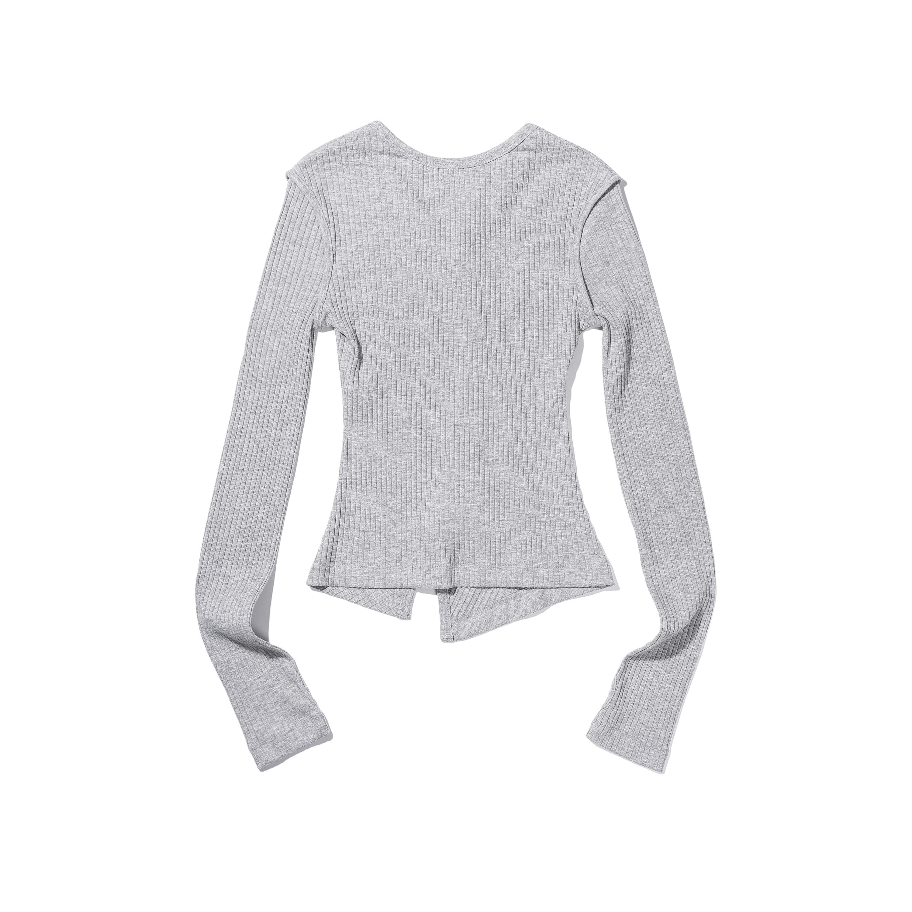 WOMEN BUTTON UP LONG SLEEVE  M/GREY