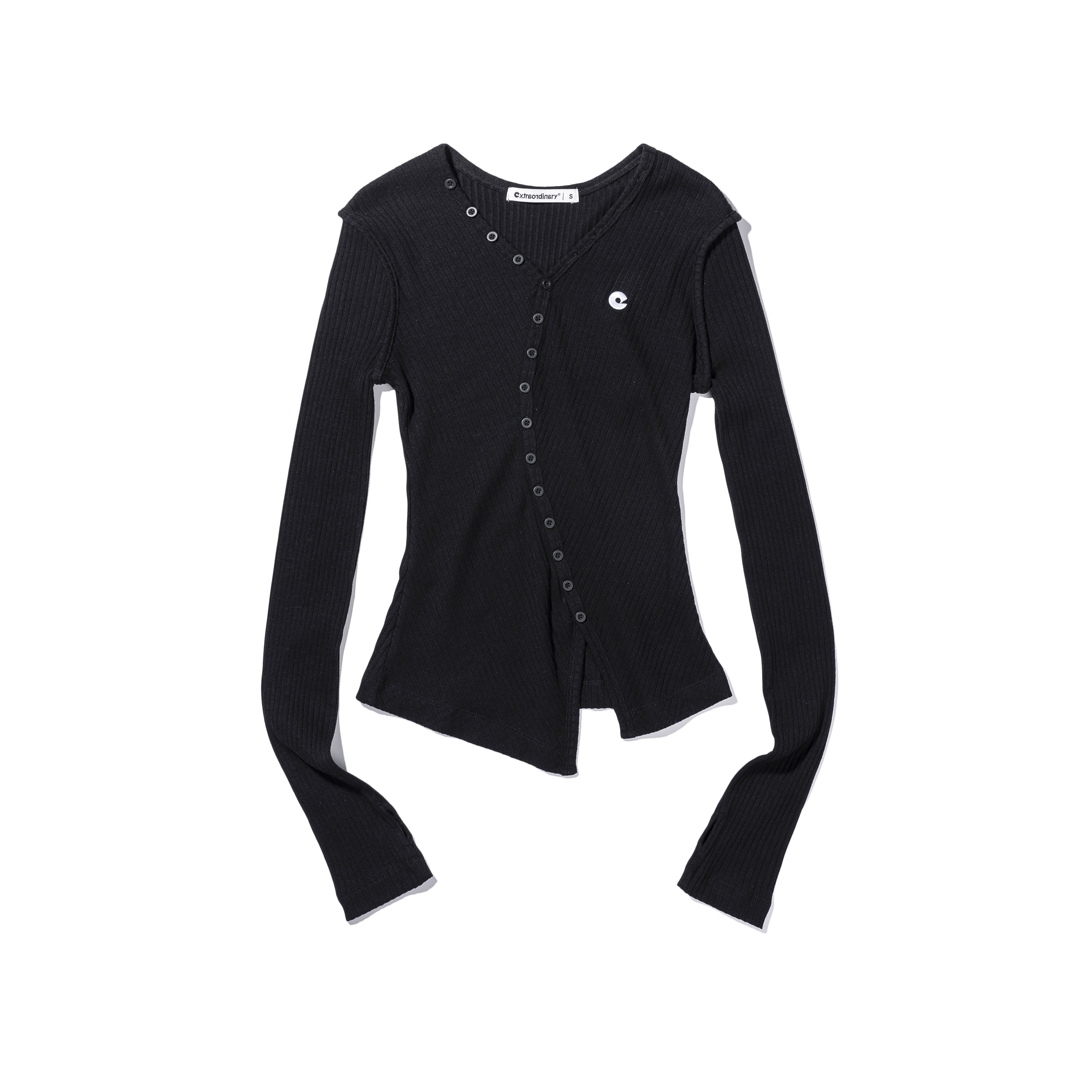 WOMEN BUTTON UP LONG SLEEVE  BLACK