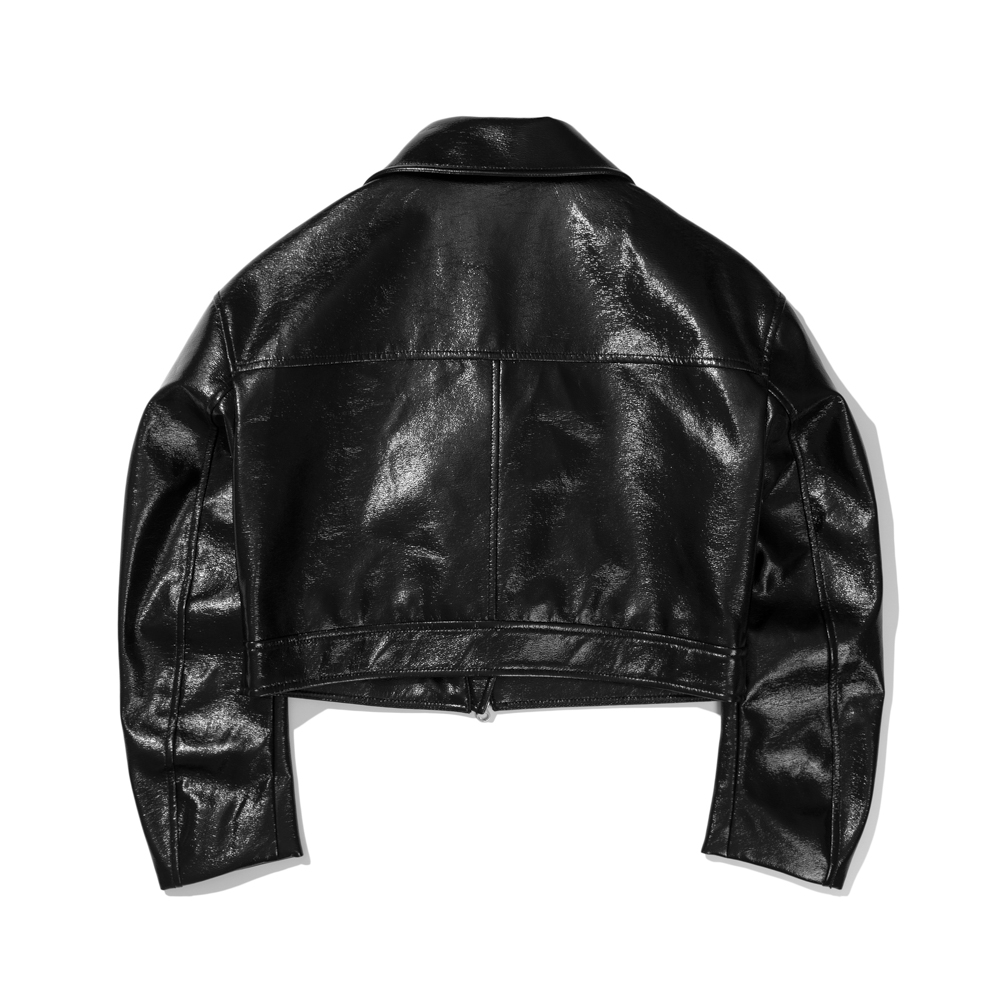 WOMEN ENAMEL JACKET  BLACK