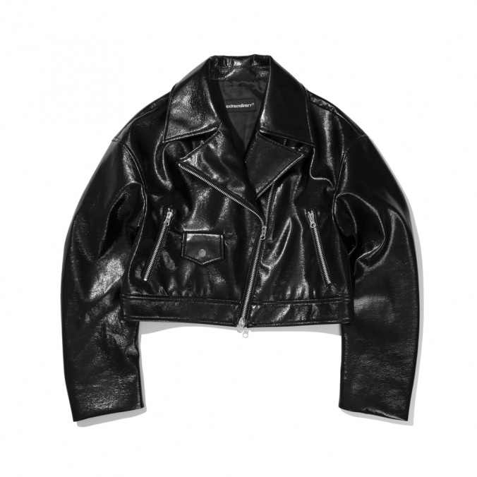 WOMEN ENAMEL JACKET  BLACK