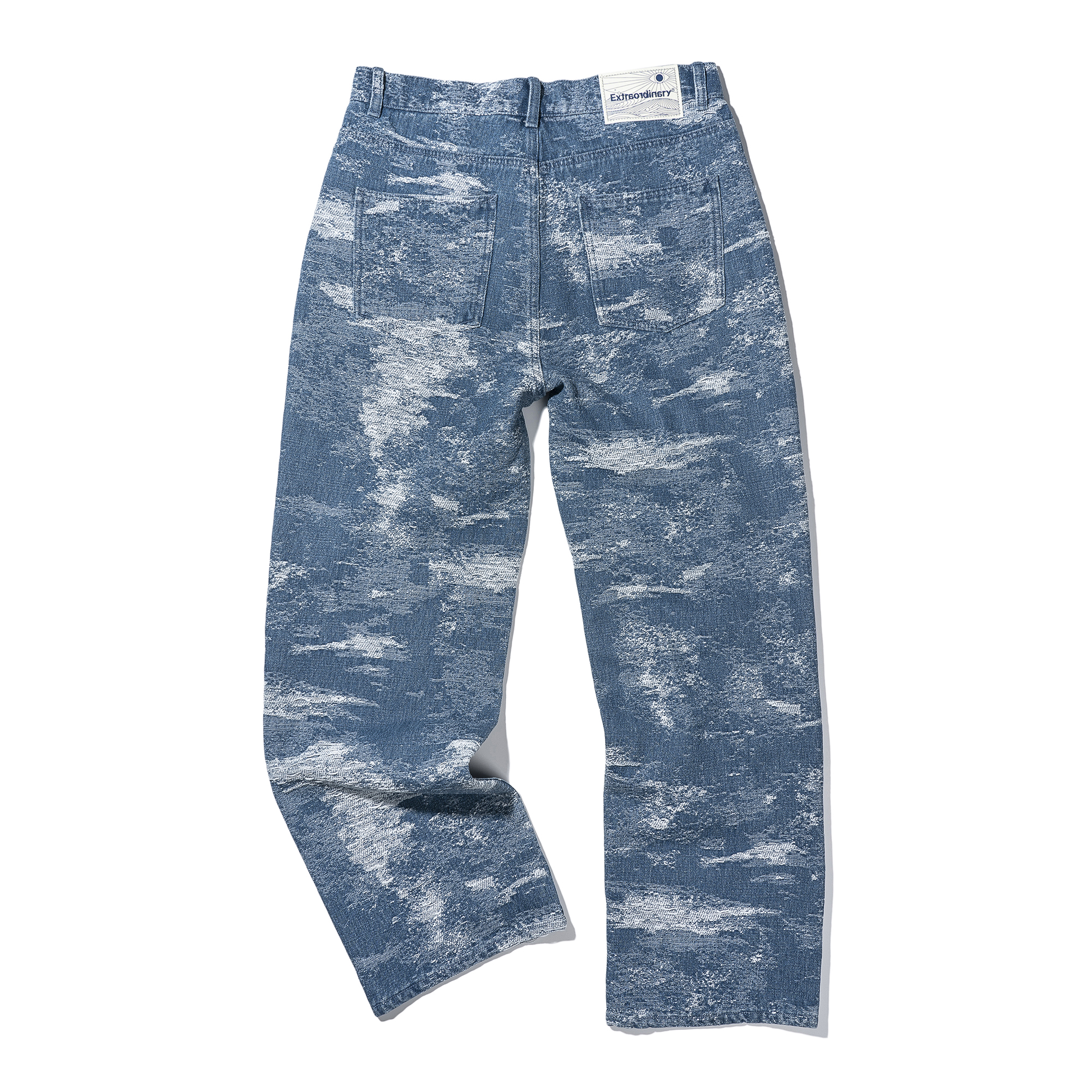 ABSTRACT DENIM PANTS  L/BLUE