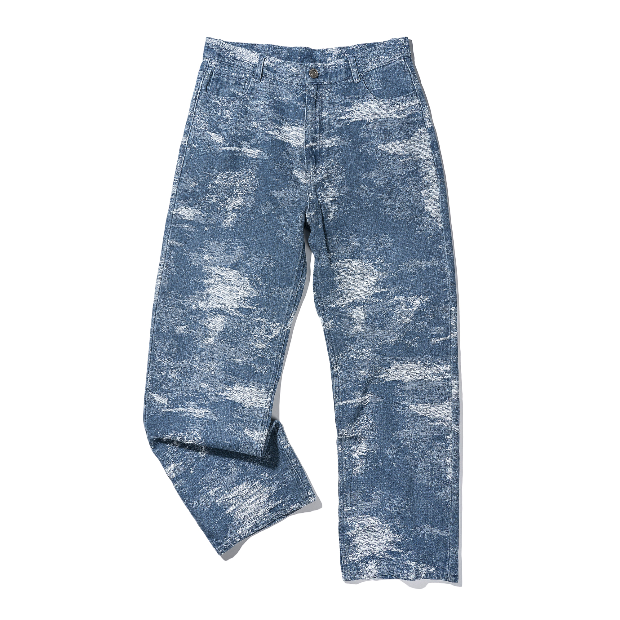 ABSTRACT DENIM PANTS  L/BLUE