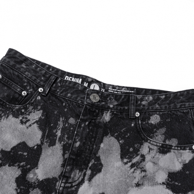 BLEACHED DENIM PANTS  BLACK