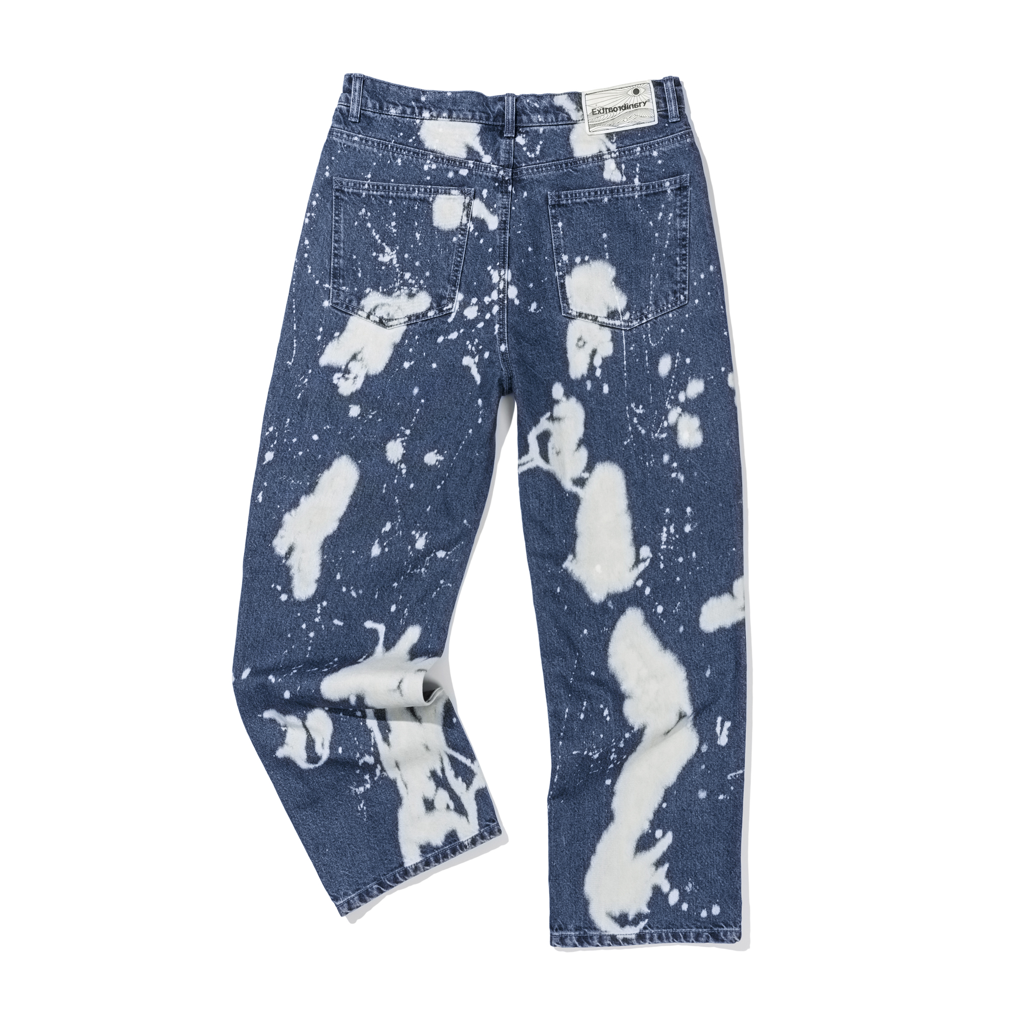 BLEACHED DENIM PANTS  BLUE