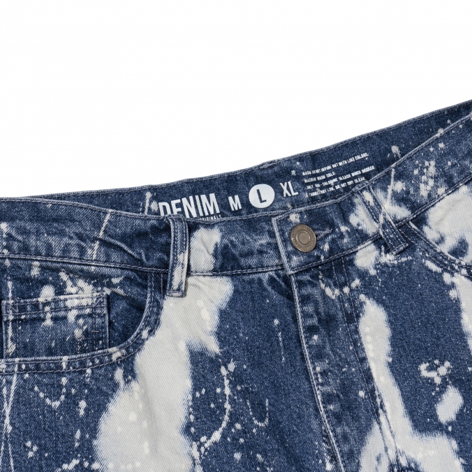 BLEACHED DENIM PANTS  BLUE