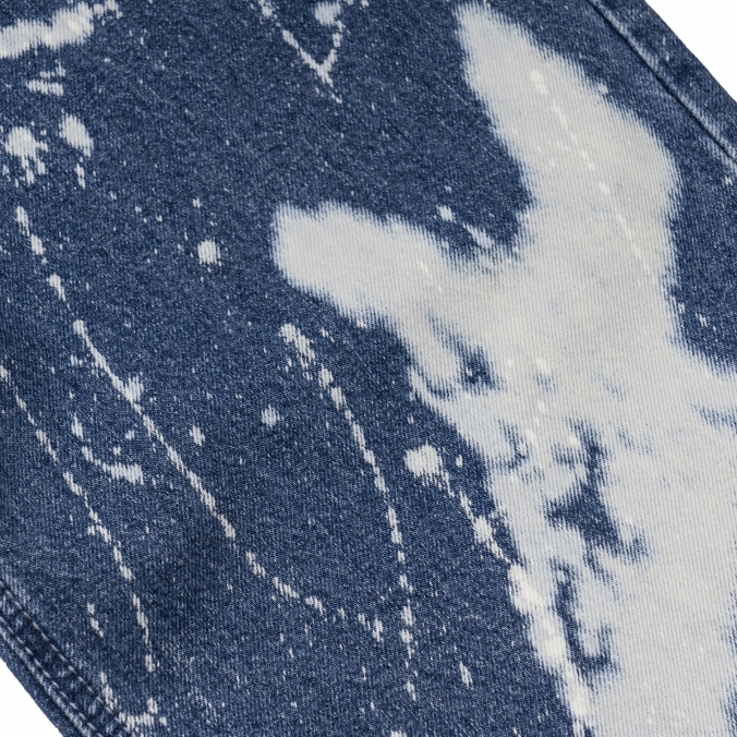 BLEACHED DENIM PANTS  BLUE
