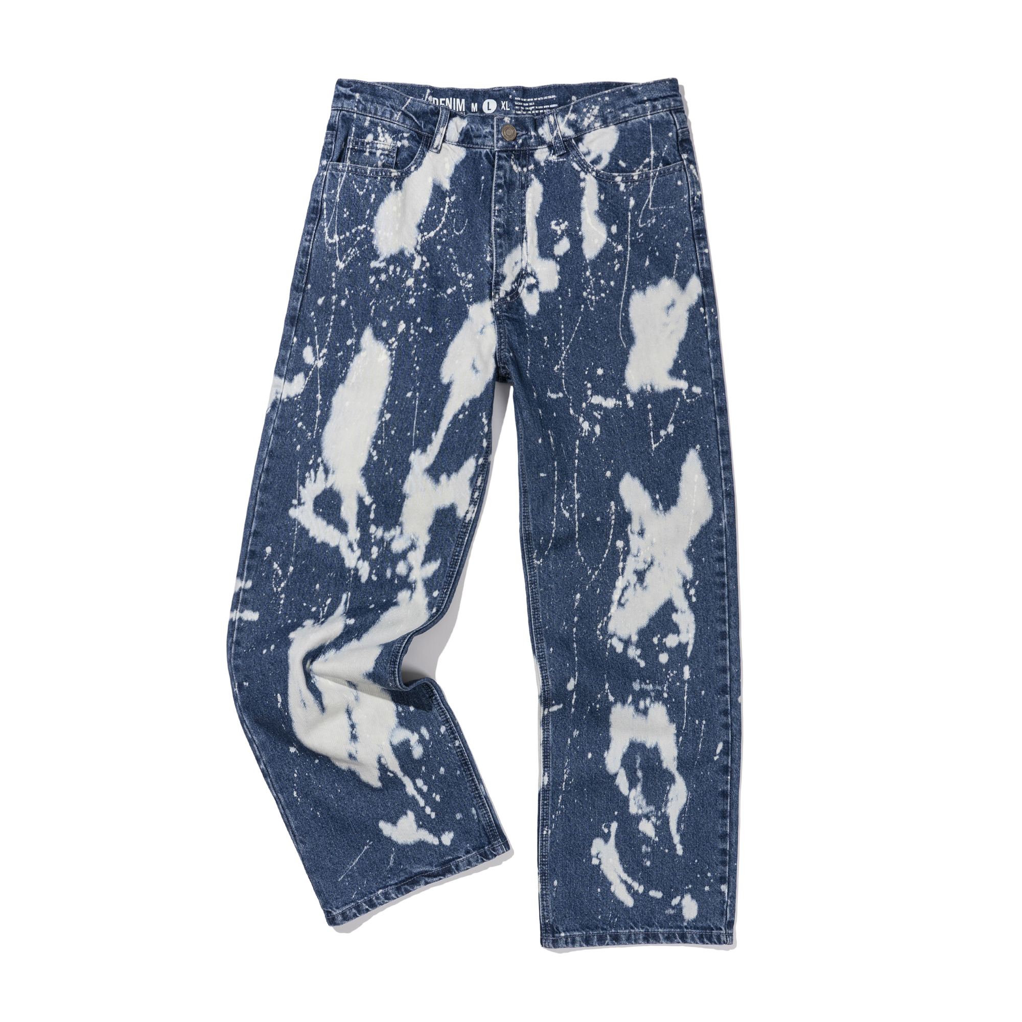 BLEACHED DENIM PANTS  BLUE