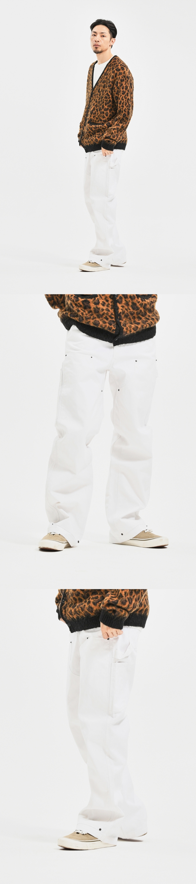 DOUBLE KNEE CANVAS PANTS  IVORY