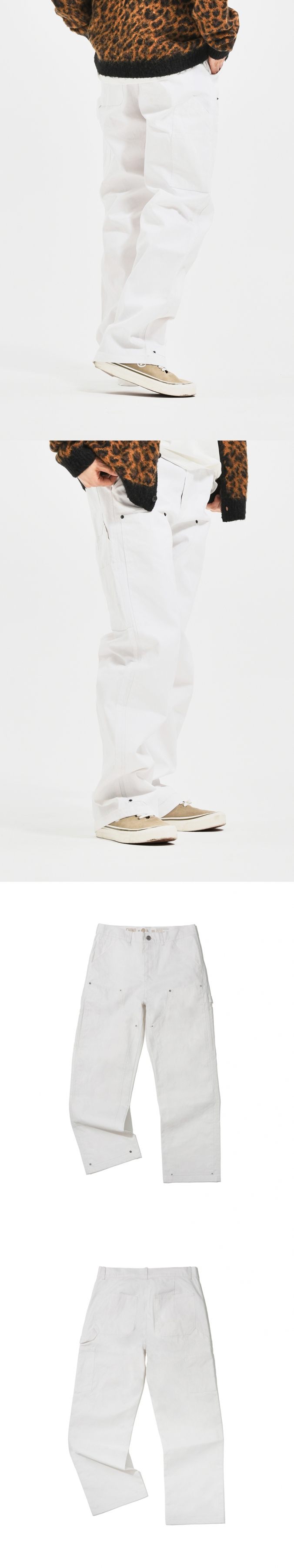 DOUBLE KNEE CANVAS PANTS  IVORY