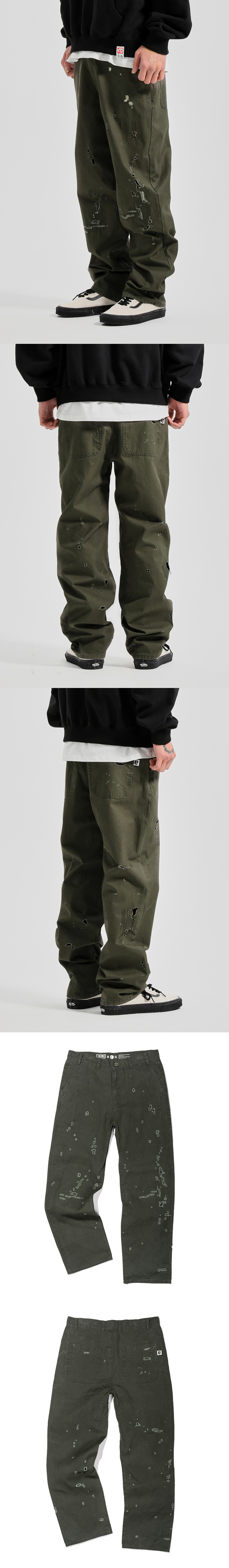 DAMAGE CANVAS PANTS  KHAKI