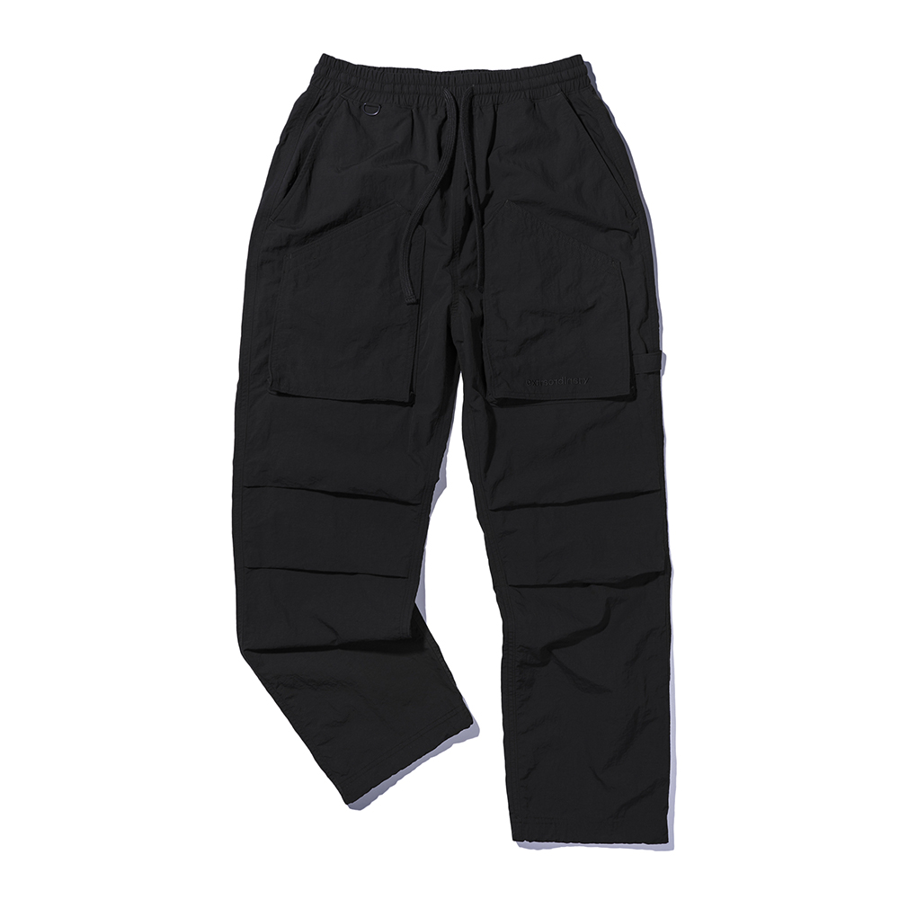 PUCKERING POCKET PANTS  BLACK