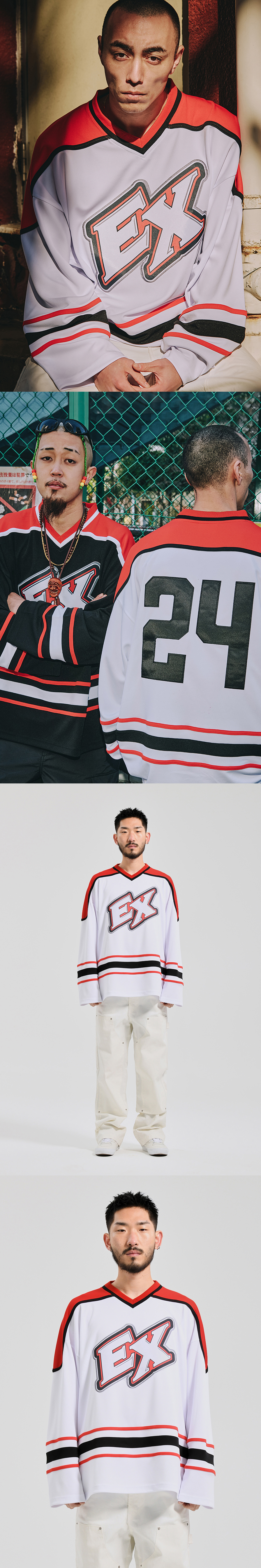 EX HOCKEY JERSEY  WHITE