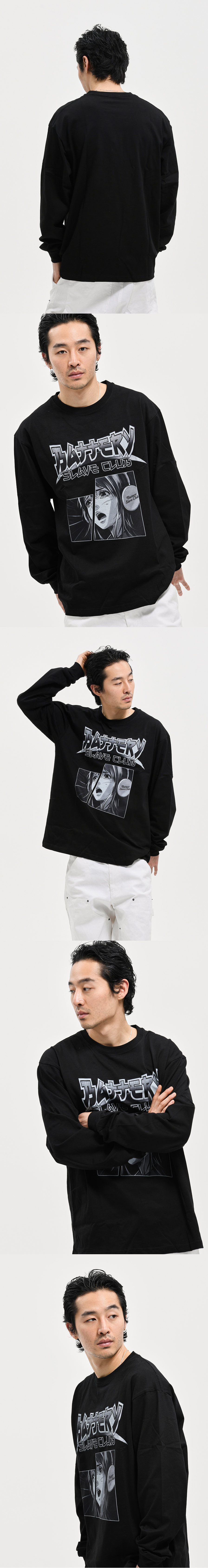 B.S.C ANIME BLACK LONG SLEEVE  BLACK