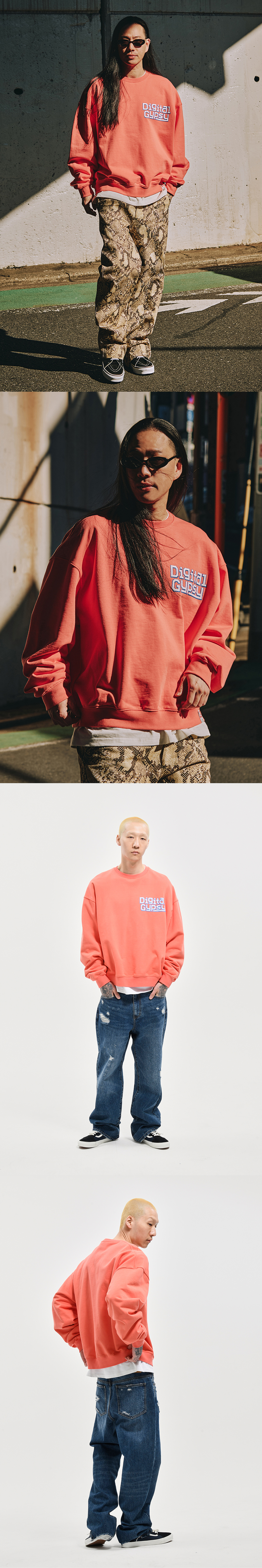 DIGITAL GYPSY PRINT CREWNECK  ORANGE
