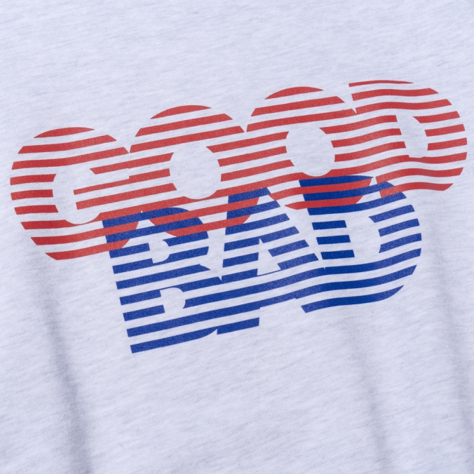 GOOD BAD PRINT CREWNECK  L/GREY
