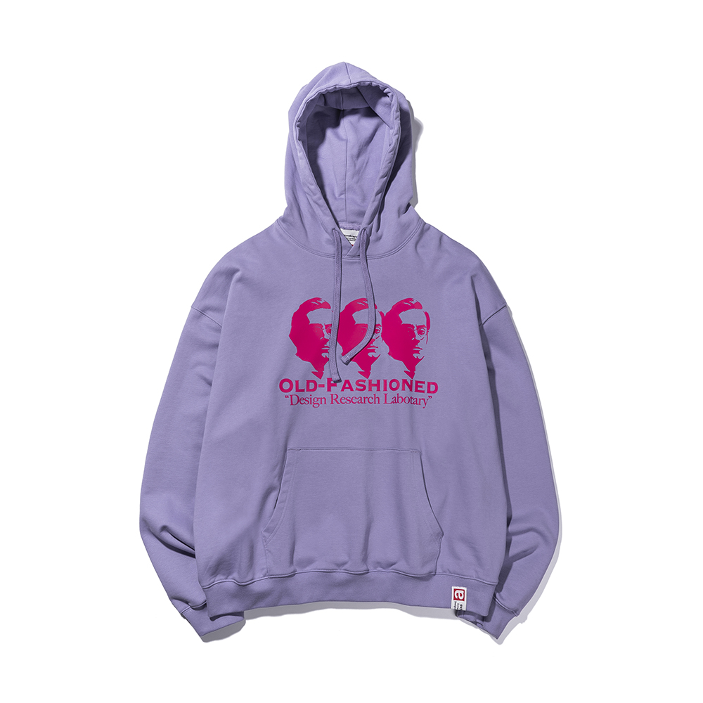 OLD FASHIONED PRINT HOODIE  PURPLE