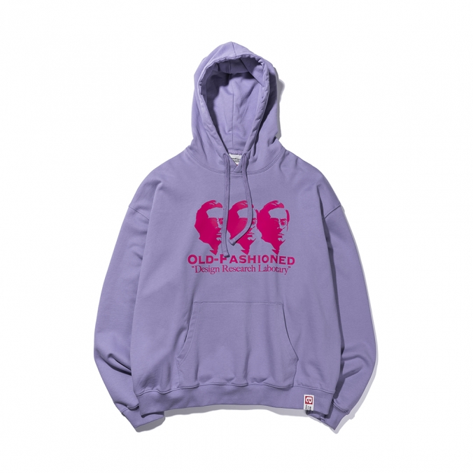 OLD FASHIONED PRINT HOODIE  PURPLE