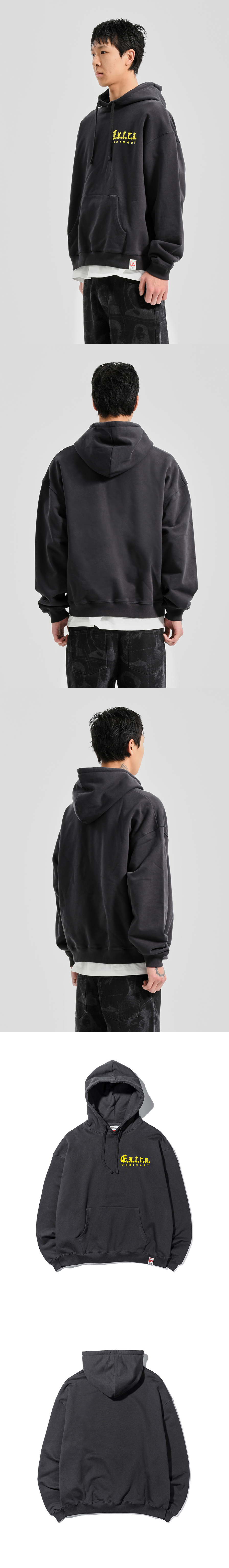 MOSAIC LOGO PRINT HOODIE  CHARCOAL