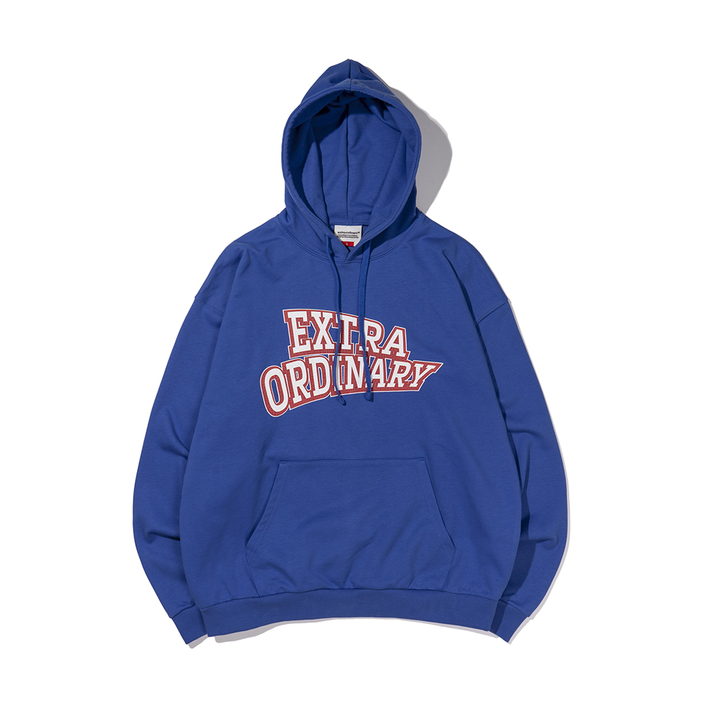 EX ARCH LOGO PRINT HOODIE  BLUE