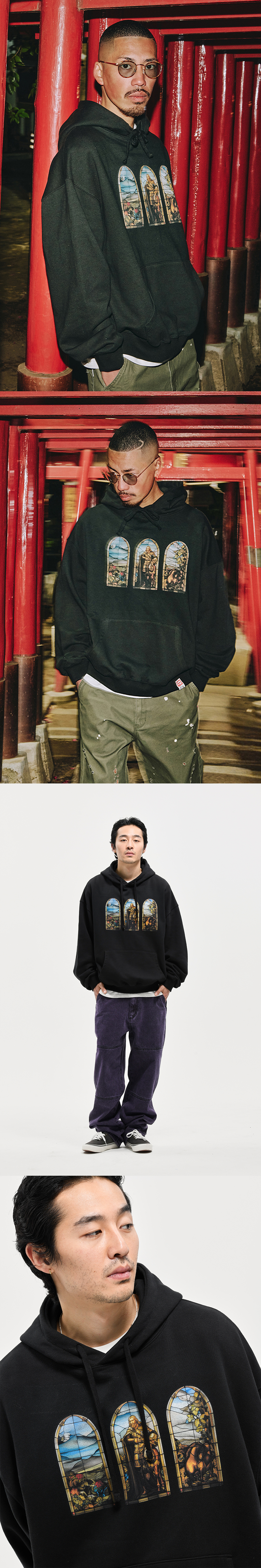 STAINED GLASS HOODIE  BLACK