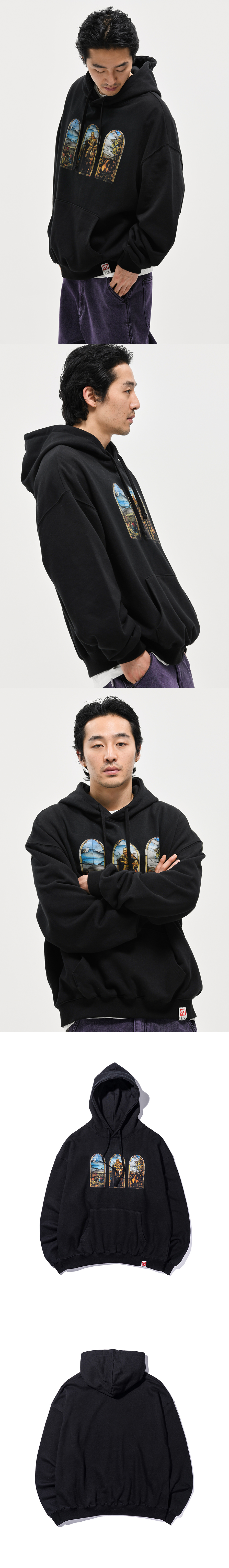 STAINED GLASS HOODIE  BLACK