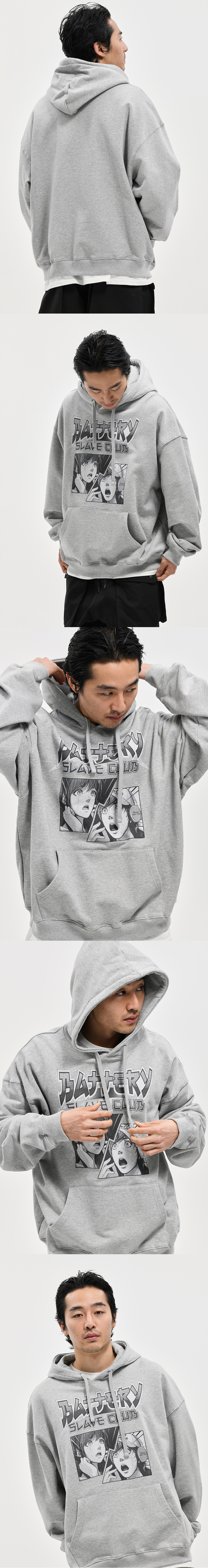 B.S.C ANIME HOODIE  M/GREY