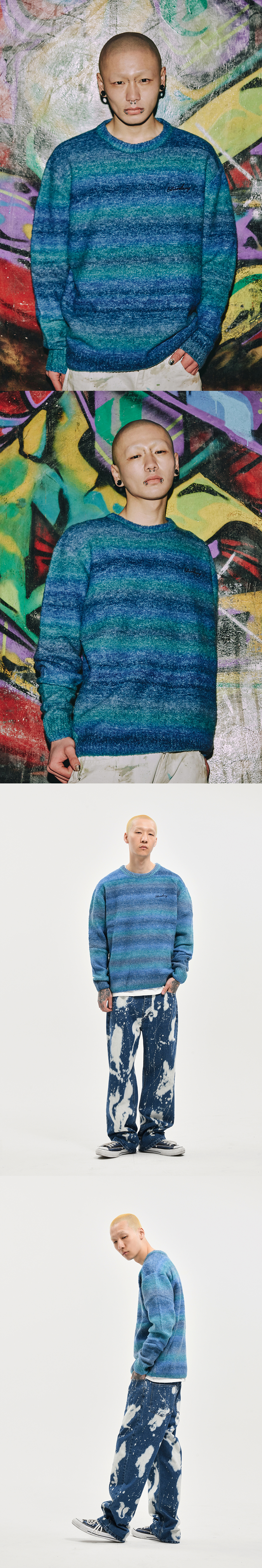 GRADATION SWEATER  BLUE