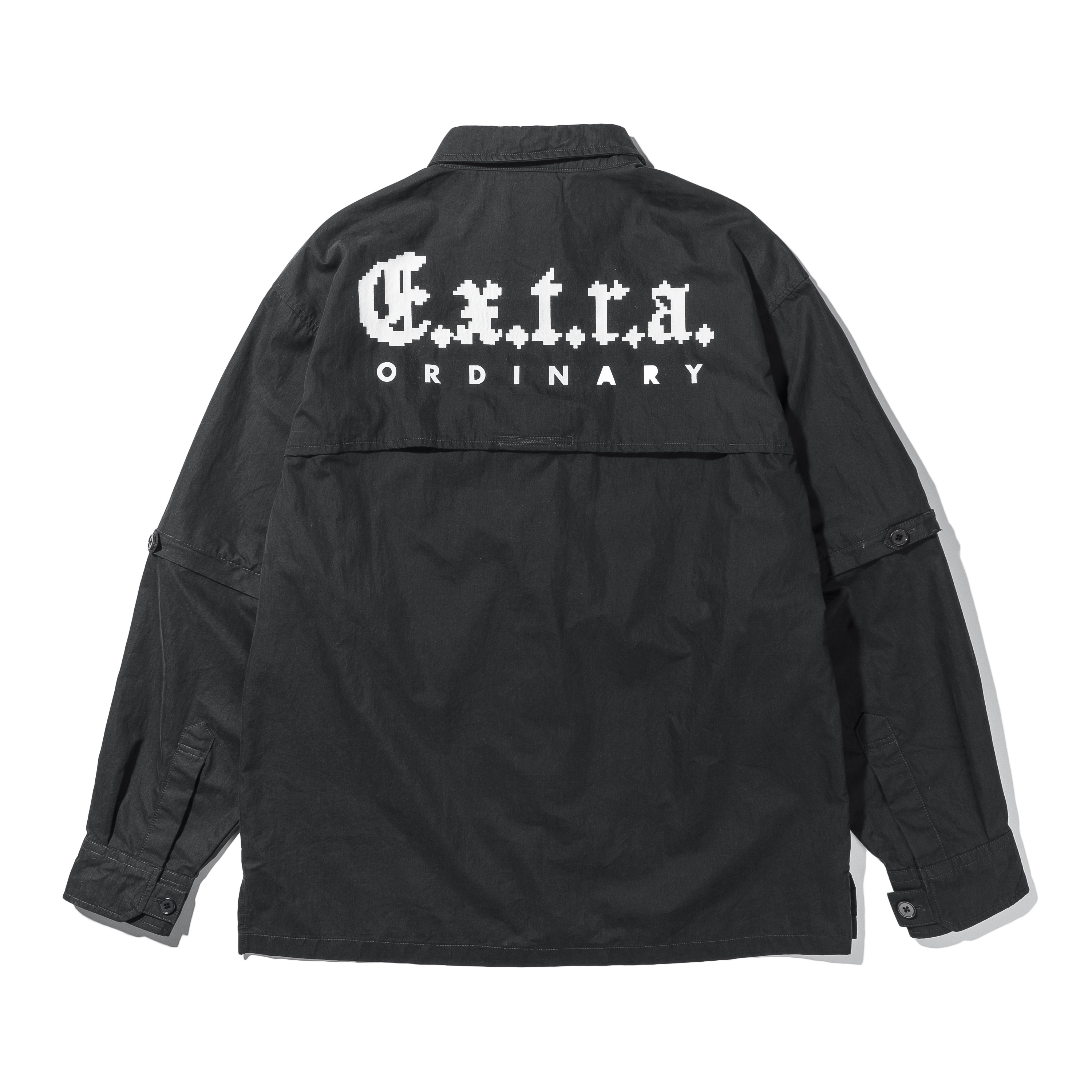 EX LOGO PRINT SHIRT  CHARCOAL