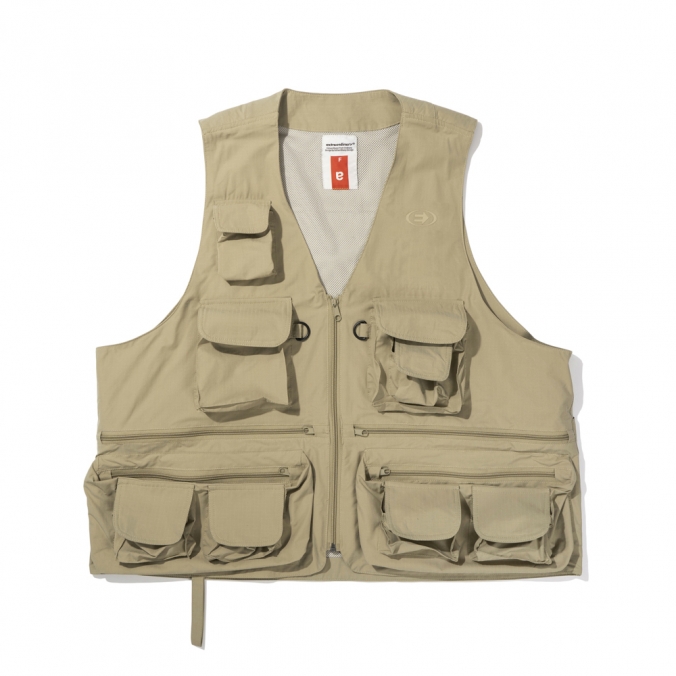 MULTI POCKET FISHING VEST  BEIGE